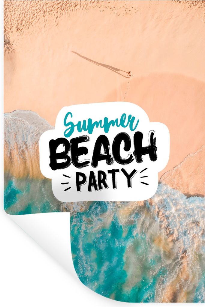MuchoWow Wandtattoo Wandsticker Wandaufkleber Strand - Party - Zitate - Sommer 20x30 cm Selbstklebend und Repositionierbar - Sticker - Dekorfolie