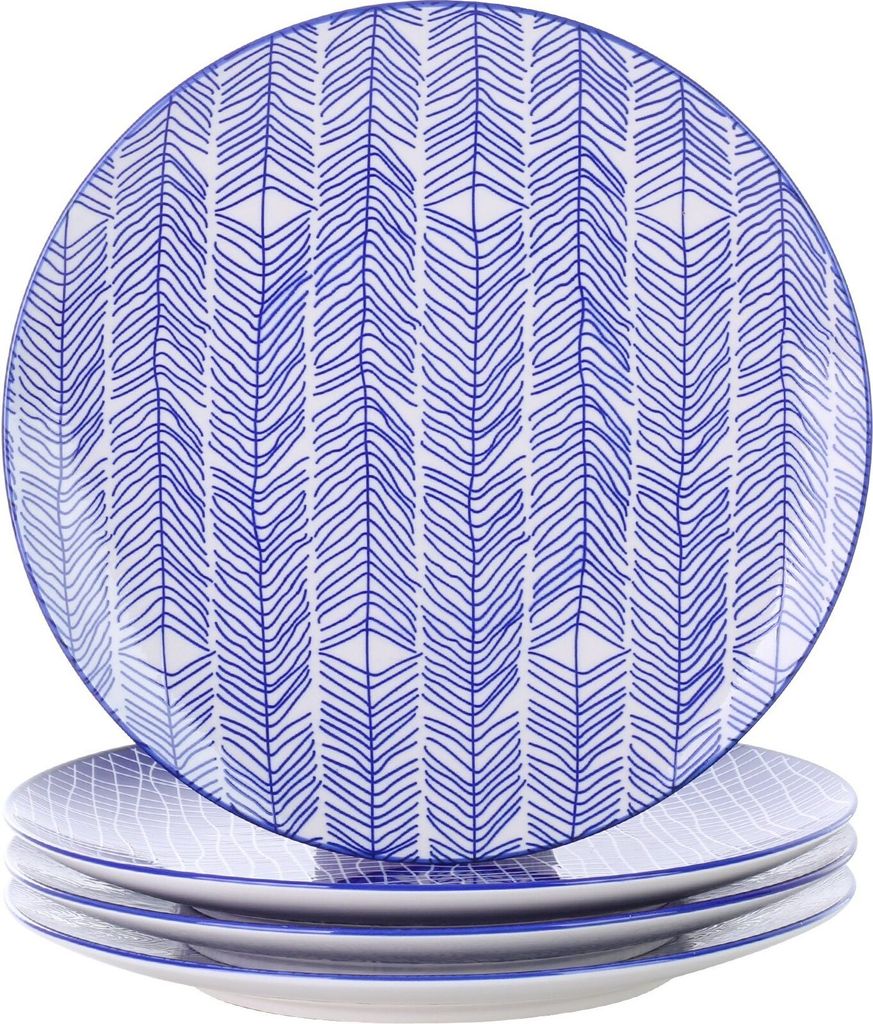 vancasso, Takaki 4-teilig Flachteller aus Porzellan, Ø 27 cm Große Speiseteller, Teller Set