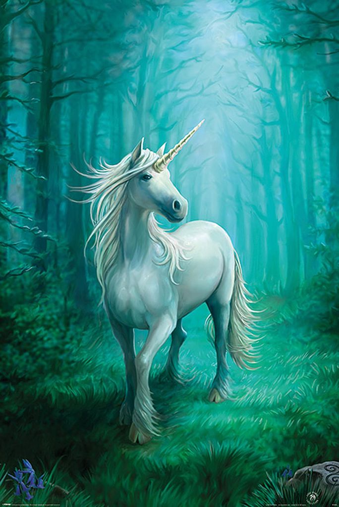Pyramid Anne Stokes Forest Unicorn Poster 61x91.5cm.