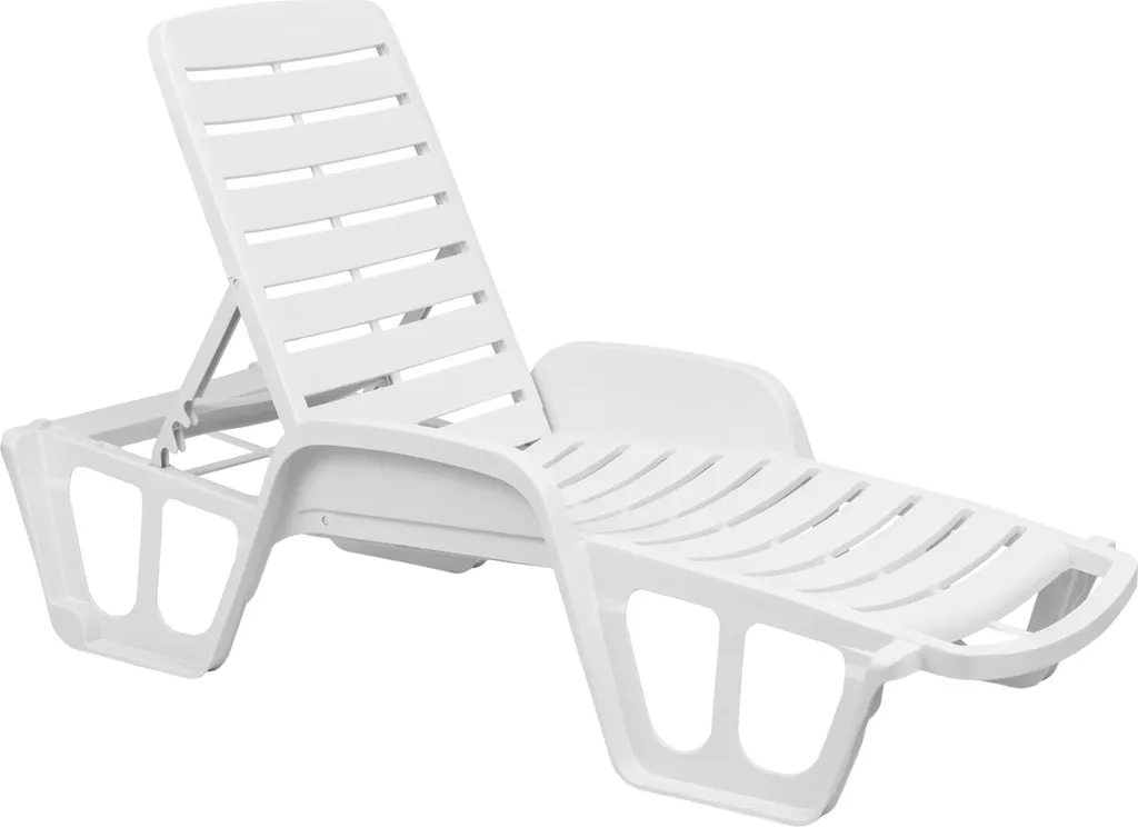 Chaise longue de jardin Lumbo blanche NABBI anti-UV et facile à nettoyer