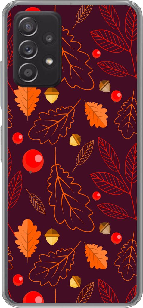 MuchoWow Handyhülle Schutzhülle Hülle für Telefoonhoesje Samsung Galaxy A33 5G Muster - Herbst - Laub - Mädchen - Kinder - Kinder Silikon So...