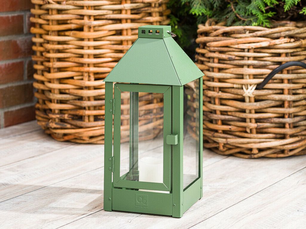 A2 Living Allwetter Laterne Metall Midi Grün rostfrei 42,5 cm Gartenlaterne