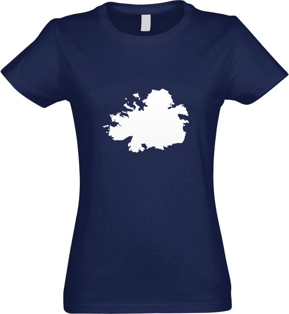 Kiwistar - T-Shirt tailliert - Damen - Navy - Antigua und Barbuda - mit Motiv Bedruckt - Funshirt Design - Sport - Freizeit - Damen - L