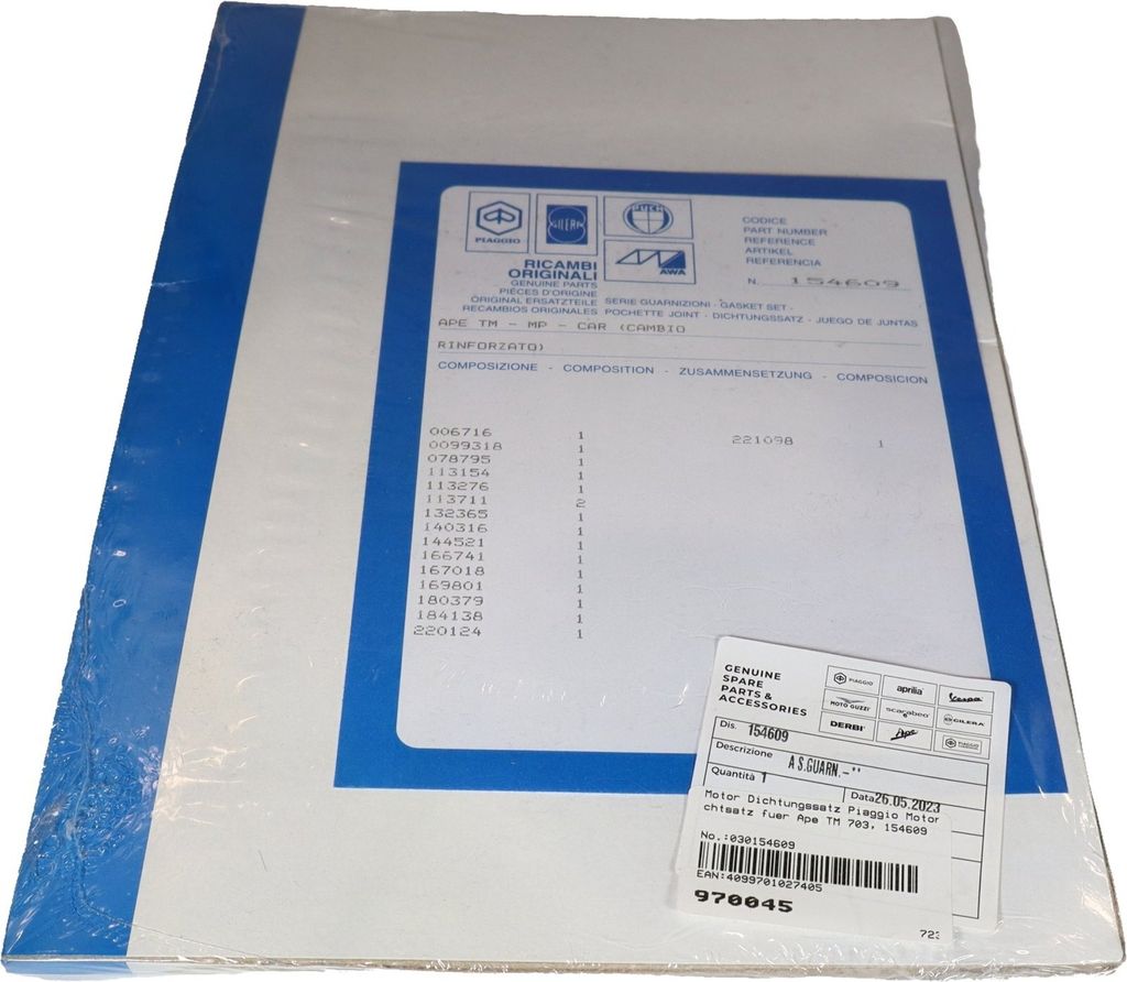 Motor Dichtungssatz Piaggio Motordichtsatz für Ape TM 703, Produktbild 