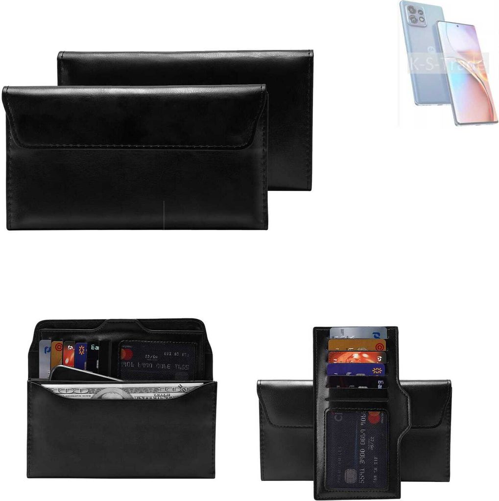 K-S-Trade Handy Hülle kompatibel mit Motorola Edge 40 Pro Schutz Hülle Tasche Schutz Case Handytasche Kunstleder schwarz, 1x