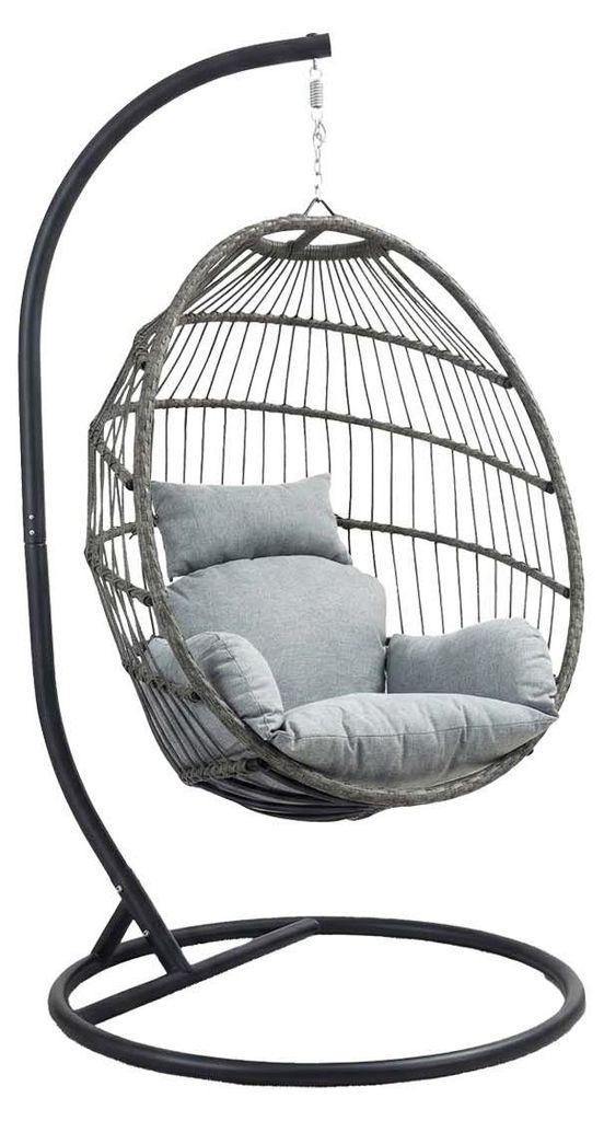 Hängesessel Coco | Grau & Schwarz | Aluminium und Rope