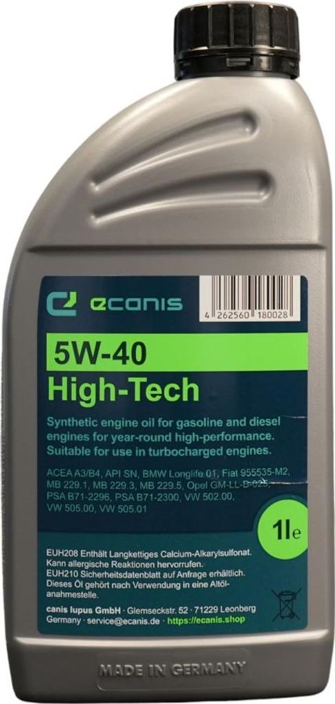 Motoröl 1 Liter 5W-40 A3/B4 SN ECANIS High-Tech synthetisch Produktbild 