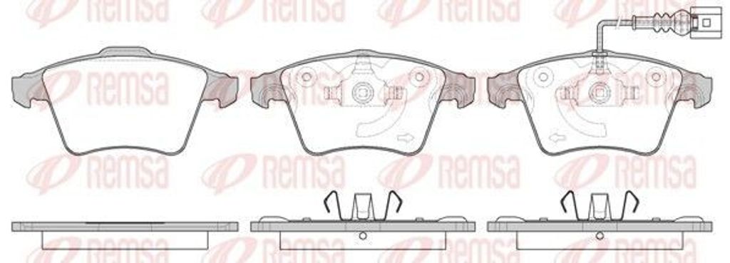 REMSA Bremsbeläge Satz Vorne Bremsklötze für VW Transporter V Bus (7HB, 7HJ, 7EB, 7EJ, 7EF, 7EG, 7HF, 7EC) 1045.11