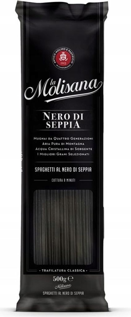 A package of black spaghetti.