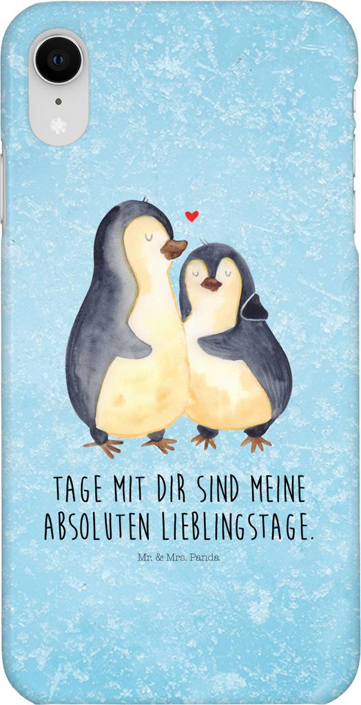 Mr. & Mrs. Panda Iphone XR Handyhülle Pinguin umarmen - Eisblau - Geschenk, Hochzeitstag, Premium Kunststoff, Liebe, Hochzeitsgeschenk, Hochzeit, ...