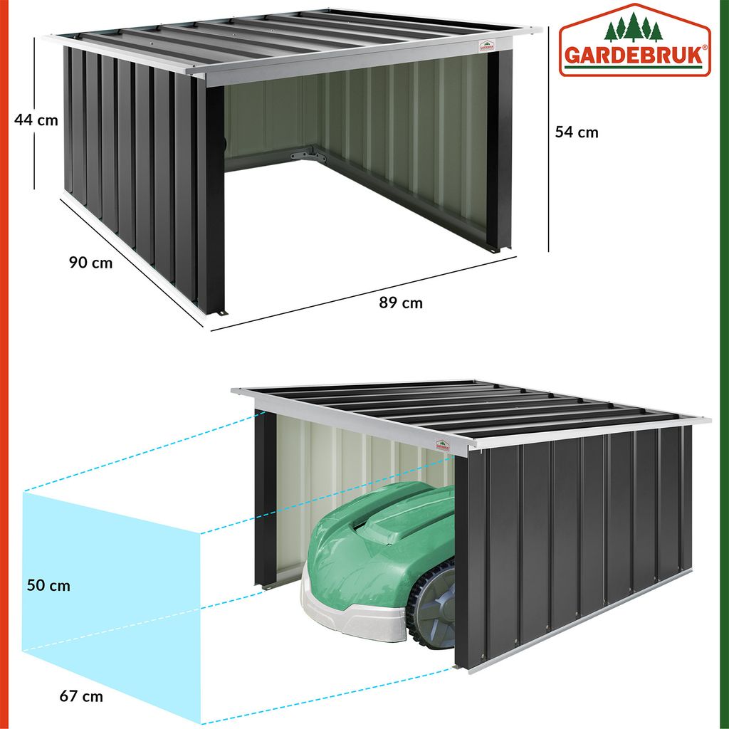 GARDEBRUK® Mähroboter Garage Metall Wetterbeständig Produktbild 9