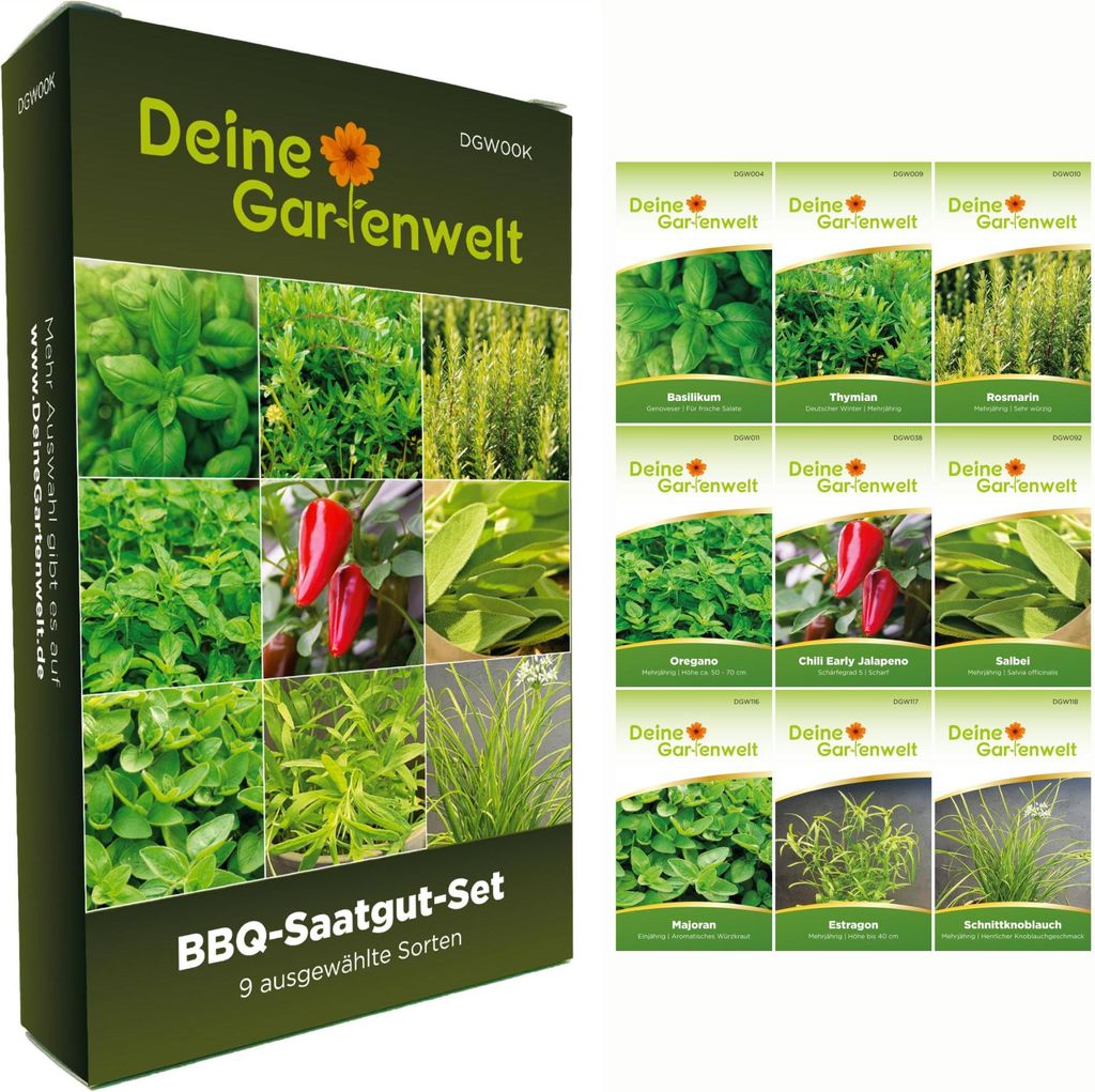 BBQ Saatgut Set - 9 Sorten Samen - Saatgut Sortiment - Produktbild 