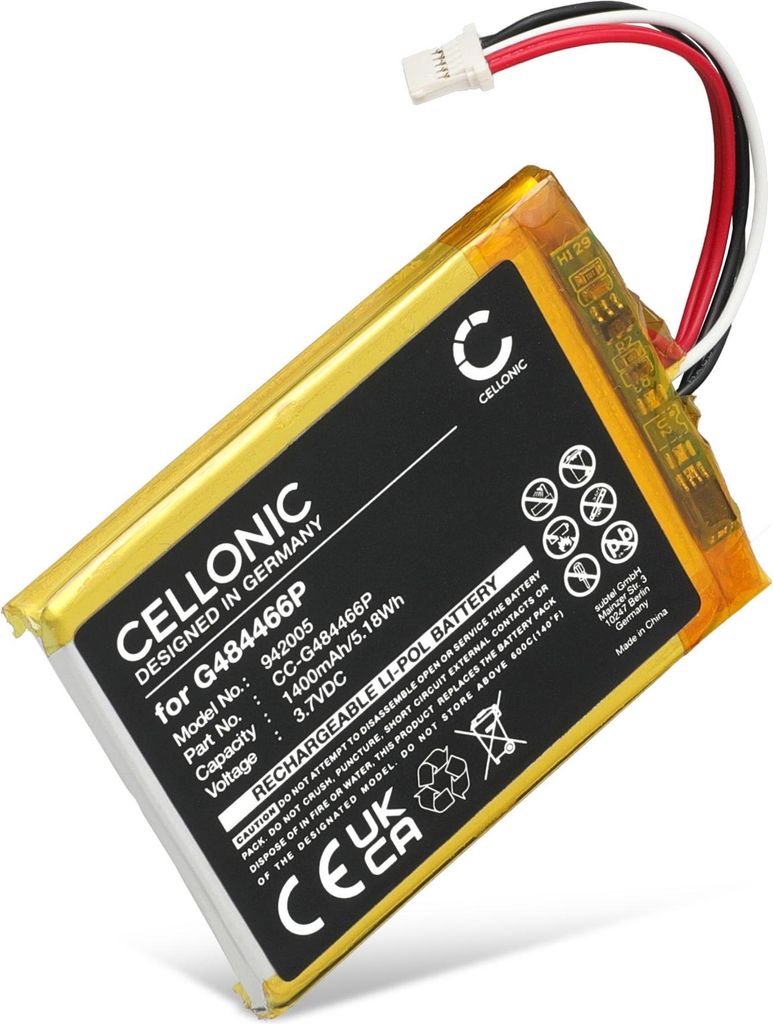 CELLONIC 1x Akku für Navigation Kompatibel mit Polar V650, G484466P - (1400mAh , 3.7V)