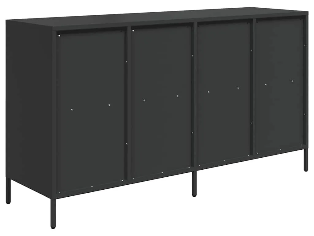 Sideboard Noir Robuste 135 cm - Solution de Rangement Acier Anti-Poussière - 7