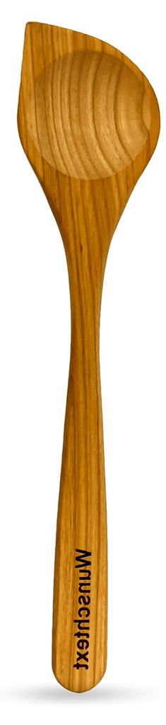 Spitzer Kochlöffel mit Gravur – personalisierbarer Kirschholz-Kochlöffel 30 cm | individuelles Geschenk mit Wunschtext | hergestellt in der EU ...