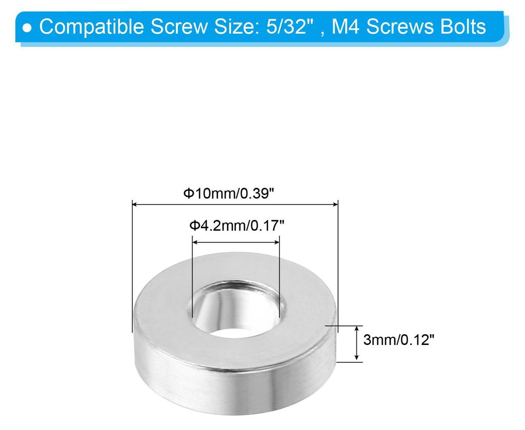 M4 Aluminium Abstandshalter 5 Stš¹ck Distanzhš¹lsen Alu 4.2 mm ID x 10 mm OD x 3 mm L Rund Unterlegscheiben Abstandshš¹lsen Schraubenaufstell...