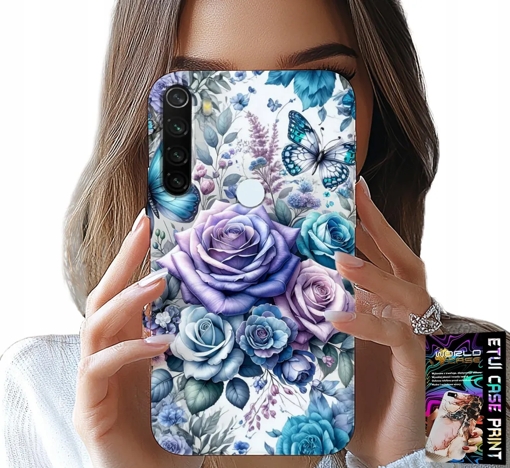 Cover Xiaomi Note 8T Fiori Rosa Blush con Protezione Schermo in Vetro