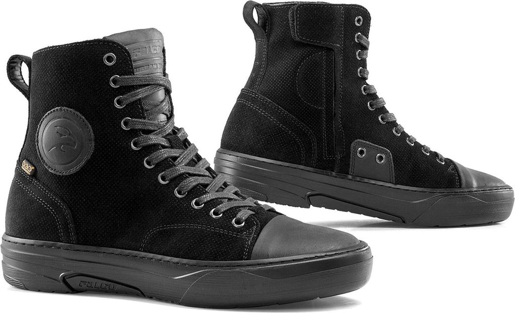 Falco Lennox 3 perforierte Motorrad Schuhe, schwarz, 40