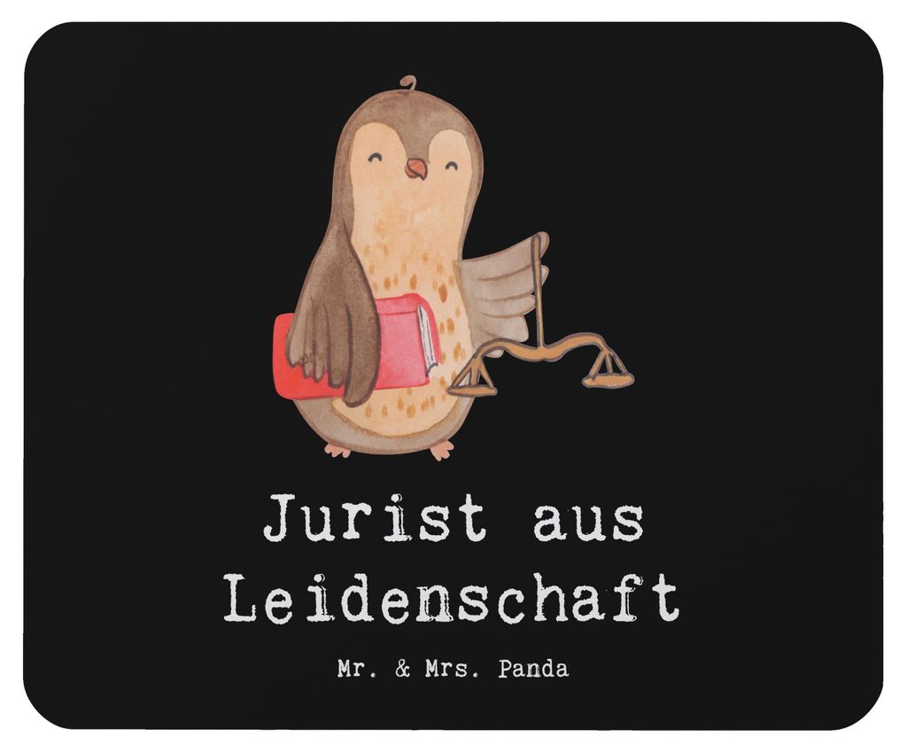 Mr. & Mrs. Panda Mousepad Jurist Leidenschaft - Schwarz - Geschenk, Mouse Pad, Anwalt, Mauspad, Spruch, Master Of Laws, computermatte, Jurastudent,...