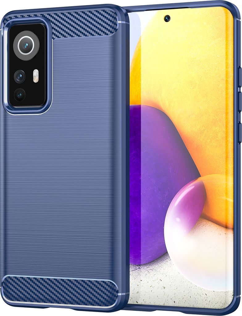 Xiaomi 12 Hülle, Carbon-Faser TPU Silikon Stoßfest Produktbild 