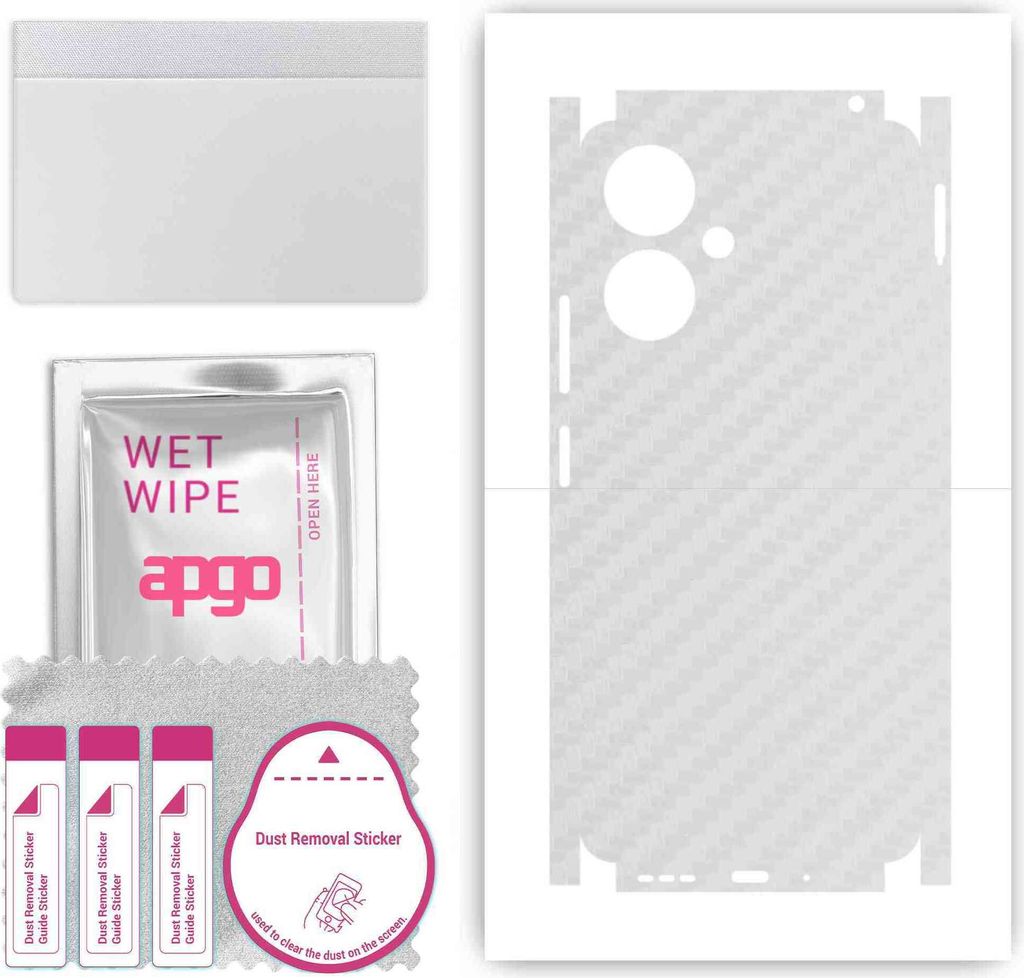 apgo Rückseite + Seiten Schutzfolie, Skin, kompatibel mit Xiaomi Poco M6 5G, Hinten Displayschutzfolie aus Vinylfolie, kratzfest, einfache Montage...