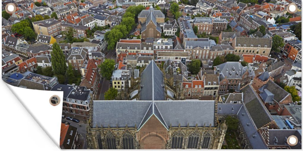 MuchoWow 60x30 cm Outdoor-Poster Gartendeko Sichtschutz Garten Poster für den Garten Utrecht - Luft - Nachmittag