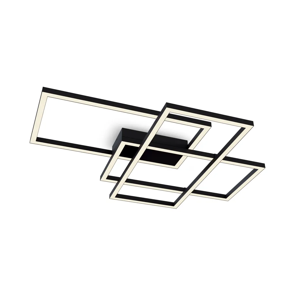 Plafonnier LED métal 68 cm noir or, solution éclairage design et chic