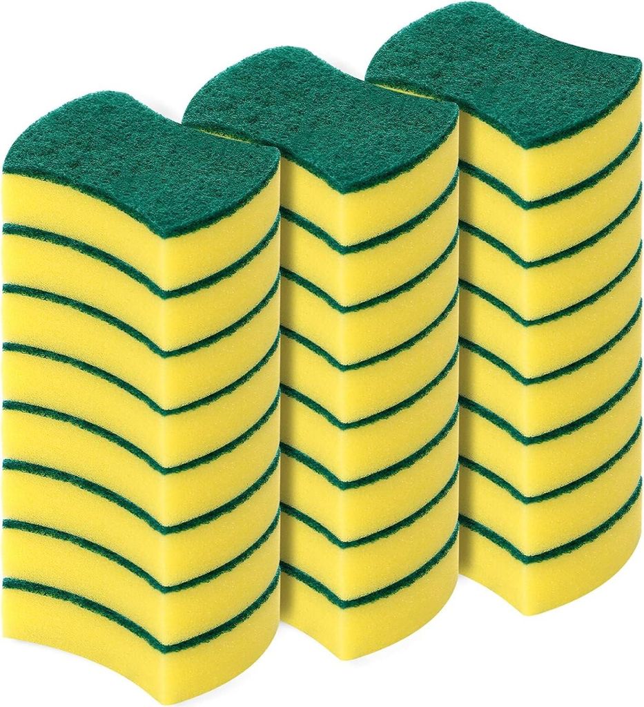 Putzschwamm Spš¹lschwamm Kš¹chenschwamm Zweiseitig Reinigungsschwamm Fleckenentferner Scheuerschwamm, 24 Stš¹ck, Gr??e: 11 x 7 x 3cm