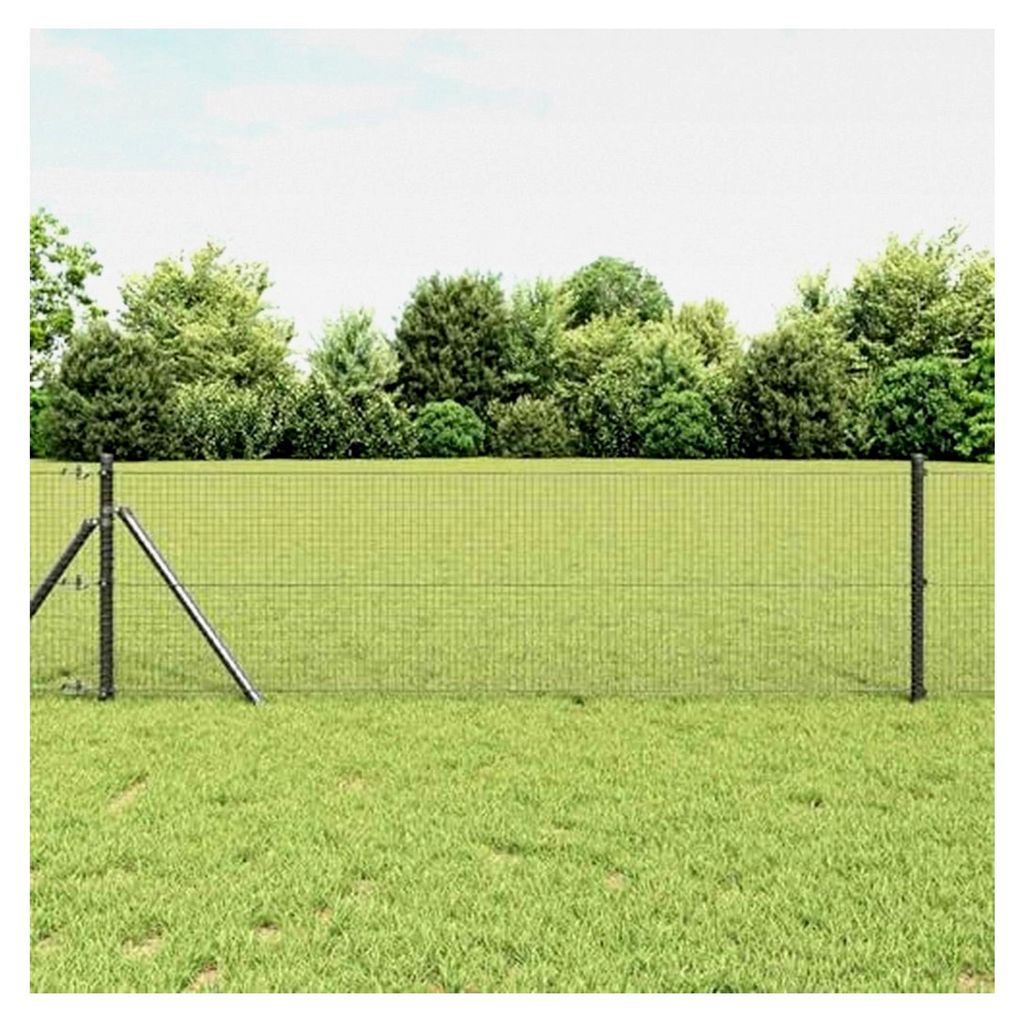 Schweißdrahtzaun Grau 0,4x25 m Stahl für Garten, Hühnerstall und Weidezaun