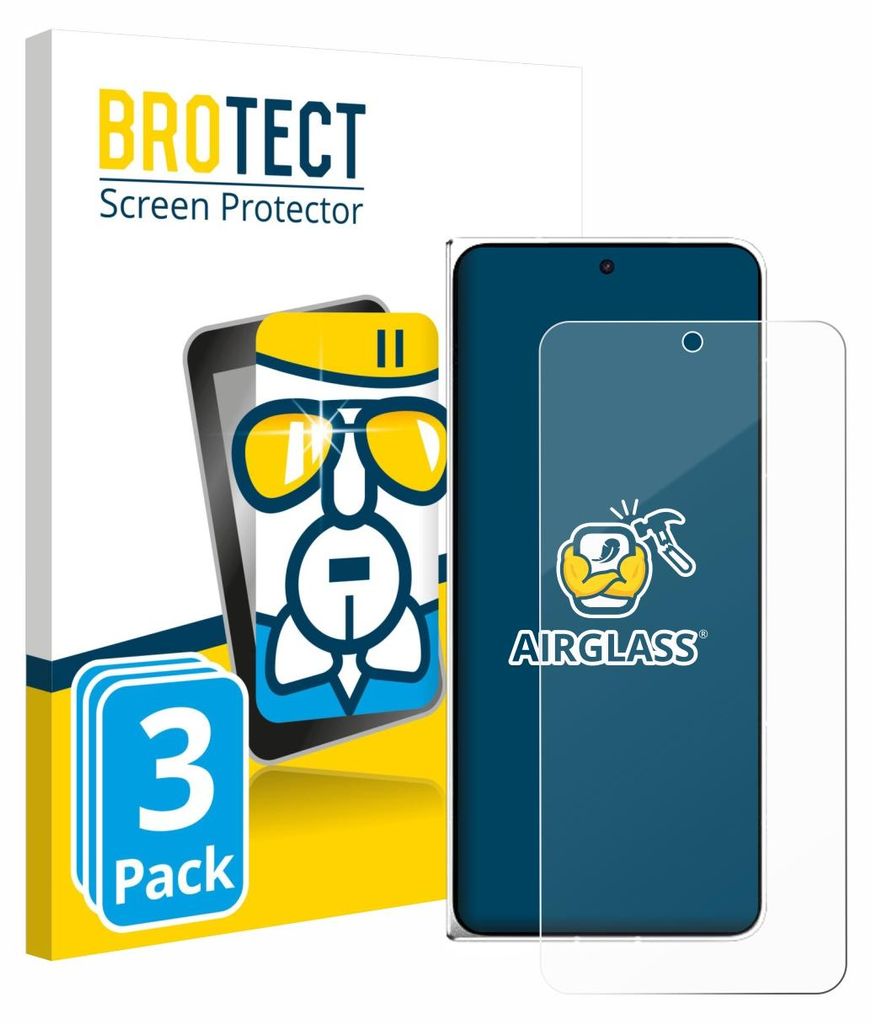 3x BROTECT Schutzglas für Oppo Find N6 Schutzfolie Panzer Folie Glas Display Schutz klar