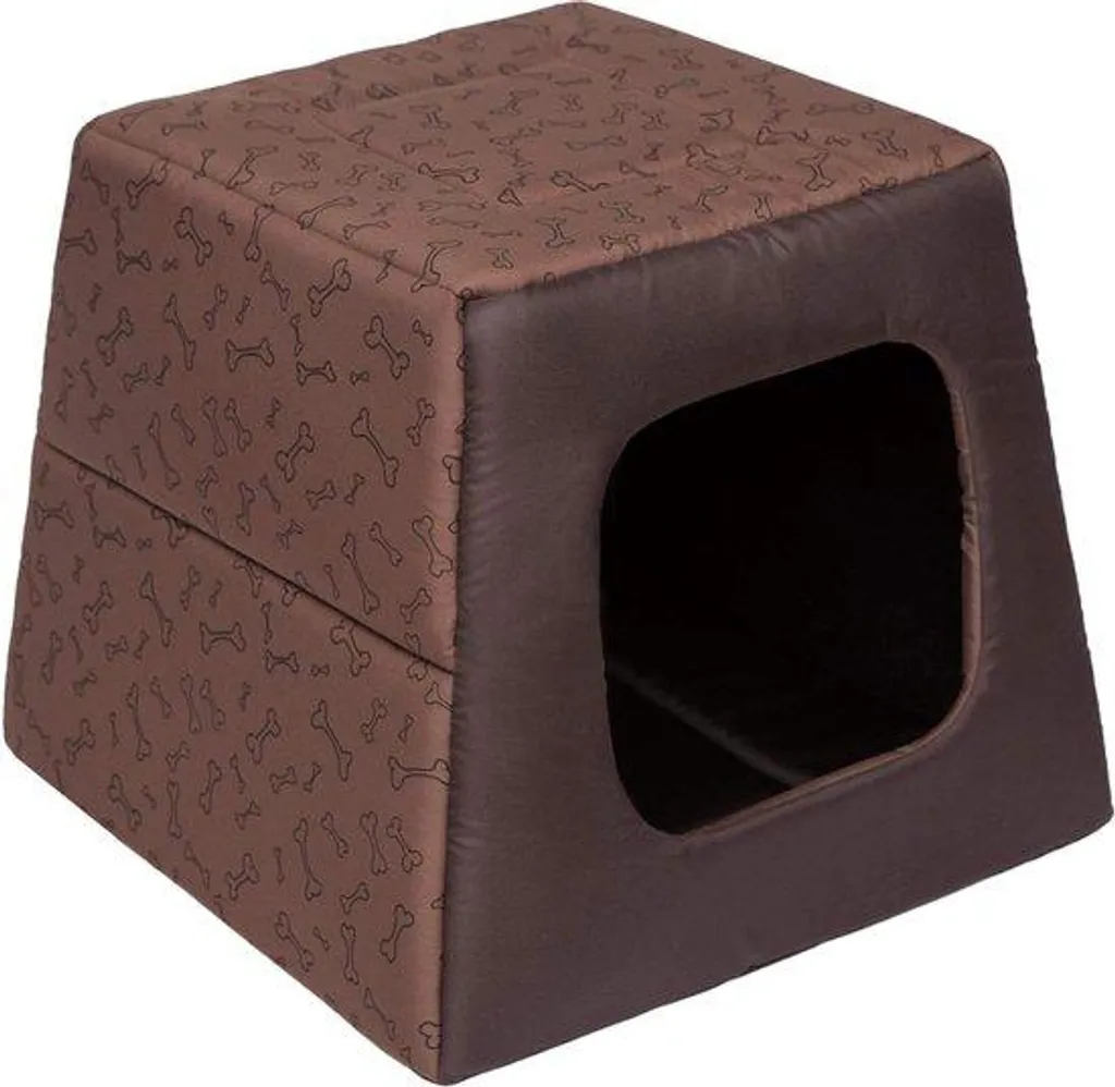 Couchage pyramide chien marron - Idéal pour petit chien calme et cosy