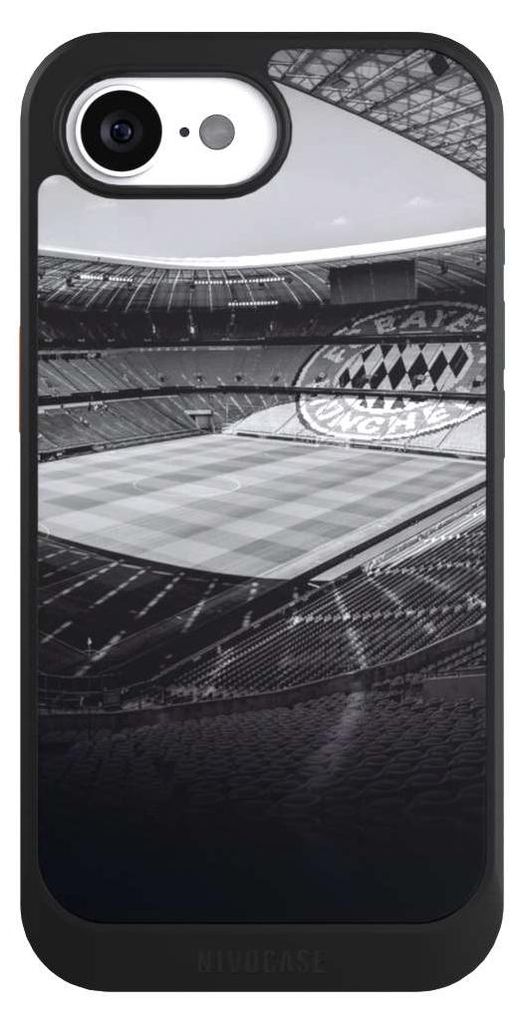 NIVOCASE Hülle für Apple iPhone 16e Handyhülle NIVOcore Case Schwarz FC Bayern München FCB Stadion