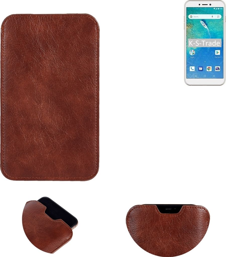 K-S-Trade Schutzhülle Handyhülle kompatibel mit General Mobile GM 9 Go Handytasche Kunstleder Sleeve in braun