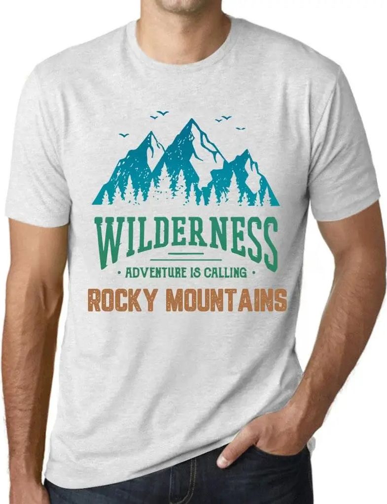 Herren Grafik T-Shirt Die Wildnis das Abenteuer ruft die felsigen Berge – Wilderness, Adventure Is Calling Rocky Mountains – Öko-Verantwortlich