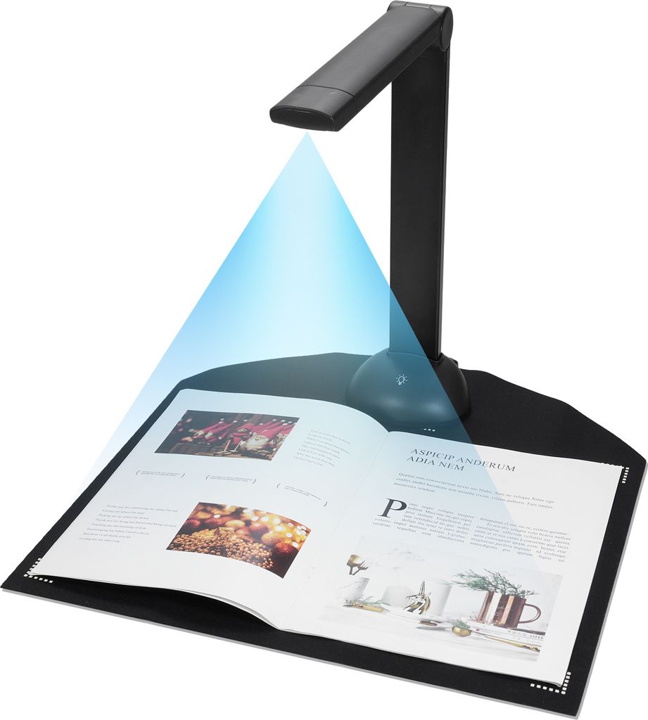 16MP Professionelle Dokumentenkamera Buchscanner Faltbarer OCR A3 A4 Dokumentenscanner mit LED-Fülllicht Unterstützung Mehrsprachige, für Windows