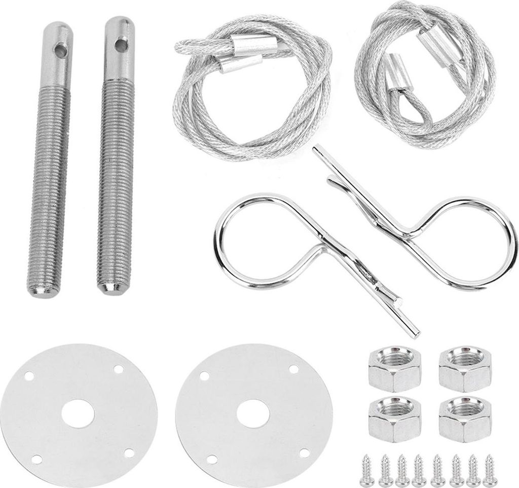 Motorhauben Pin, Hauben-Stiftplattenschloss Edelstahl Motorhauben-Stiftplatte Motorhaubenschloss-Clip-Kit Haubenschloss fr Auto