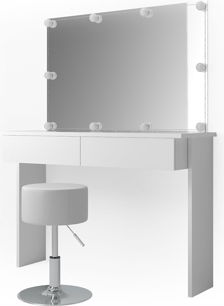 Schminktisch Vicco Azur Weiß 120 cm mit LED Beleuchtung und Produktbild 