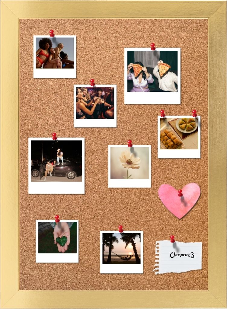 Kork Memo Pinnwand – Pinboard Korktafel Pinnbrett mit 10 Stecknadeln Clamaro, Farbe M30:Gold Glänzend, Größe:90x60