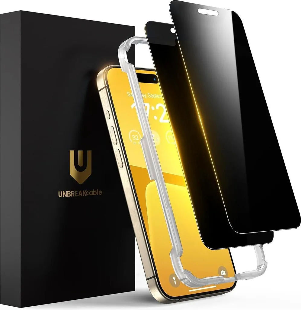 Protezione Schermo iPhone 15 Pro Privacy 2 Pezzi - Vetro Nero 6.1"