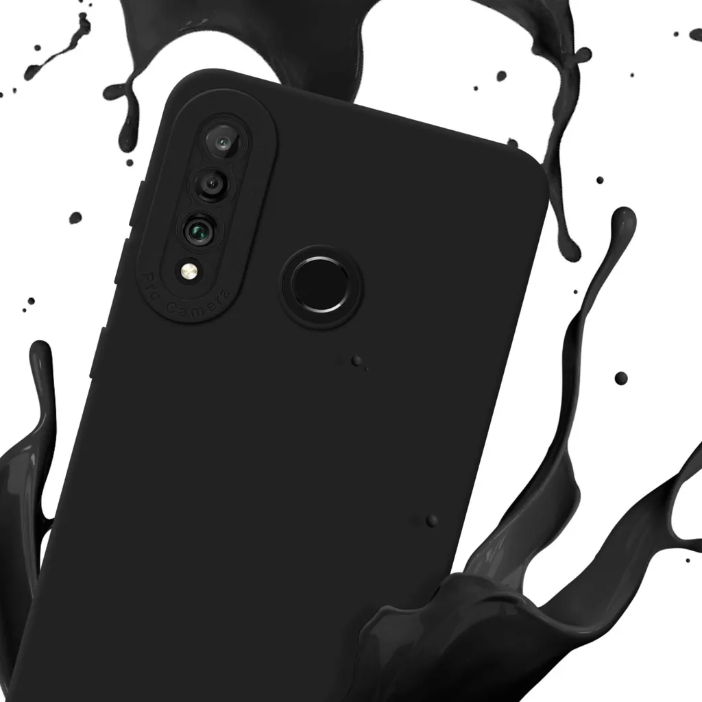 Cadorabo Custodia compatibile con Huawei P30 LITE in FLUID NERO - Coperchio protettivo in silicone TPU flessibile