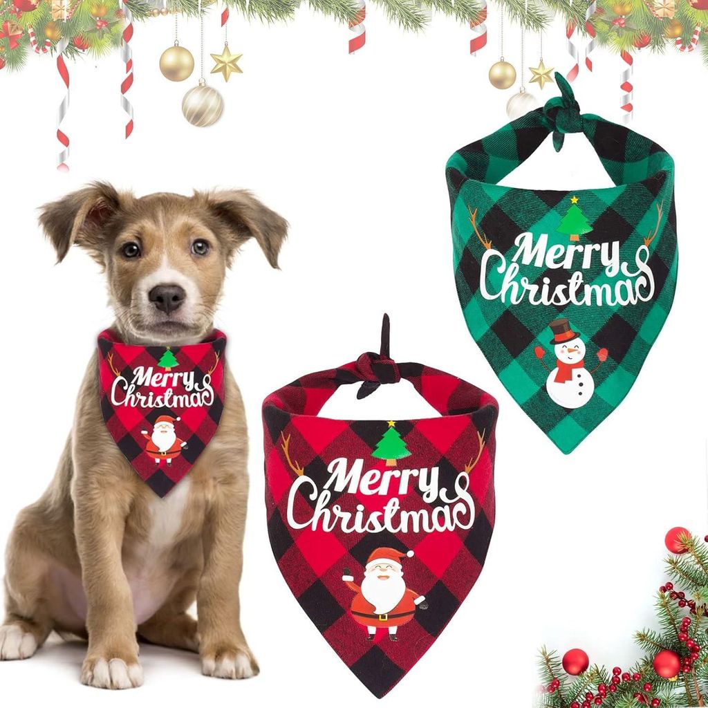2 Stš¹cke Weihnachten Haustier Bandanas, Halstuch Hund, Schal Halstuch fš¹r Weihnachten Haustier Kostš¹m, Dreieck Haustier L?tzchen fš¹r Ha...
