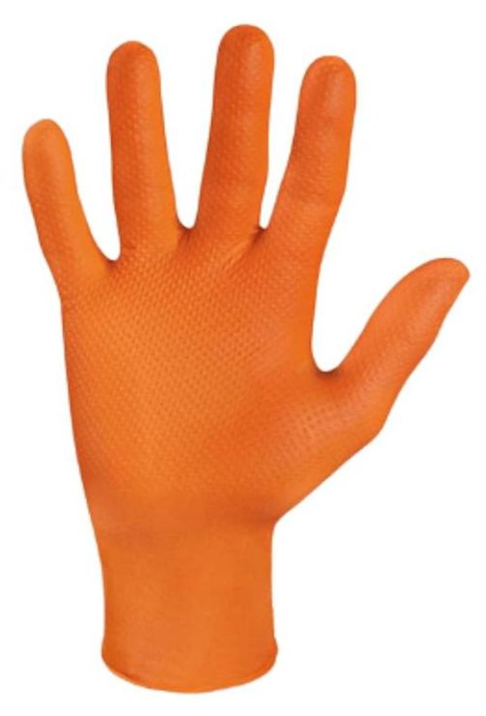 Einmalhandschuh - 1 Packung á 50 Stück - orange, Größe: M Produktbild 