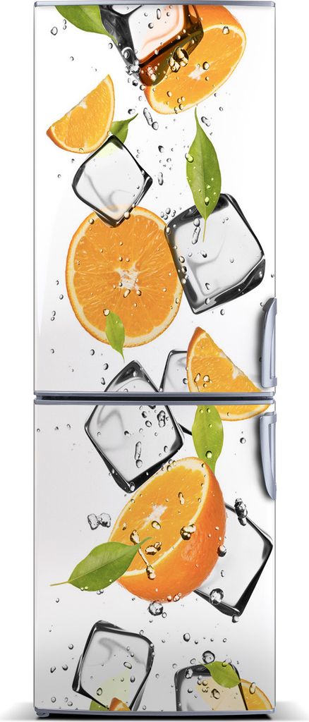 Tulup Kühlschrankdekoration - Magnetmatte - 70 cm x 190 cm - Magnet auf dem Kühlschrank - Orangen Und Eis