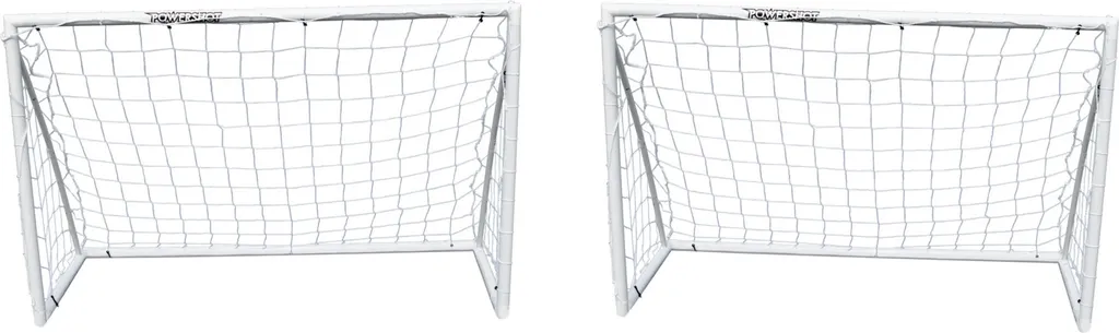 But de foot de jardin pour entraînement duo 1,8 x 1,2 m blanc en PVC