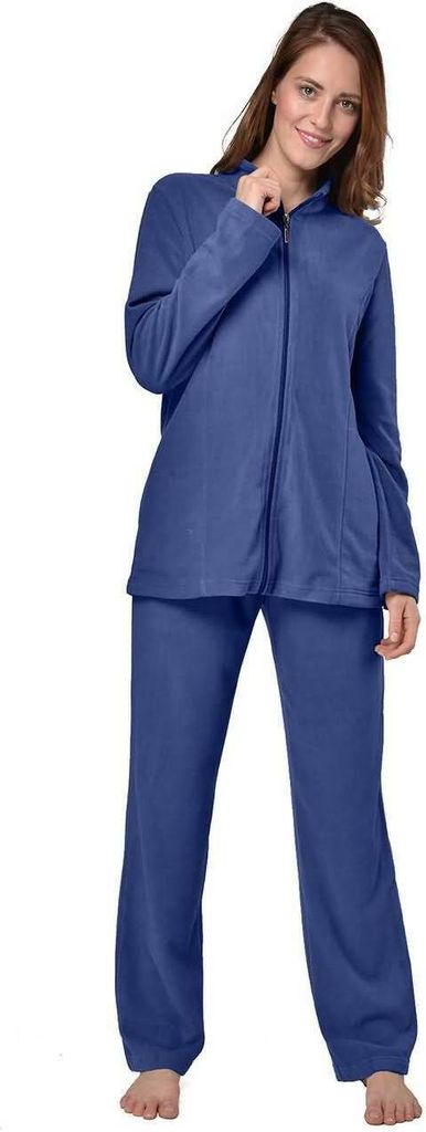 RAIKOU Damen Nicki Freizeitanzug Hausanzug Traningsanzug mit Reißverschluss Navy 48/50 XXL