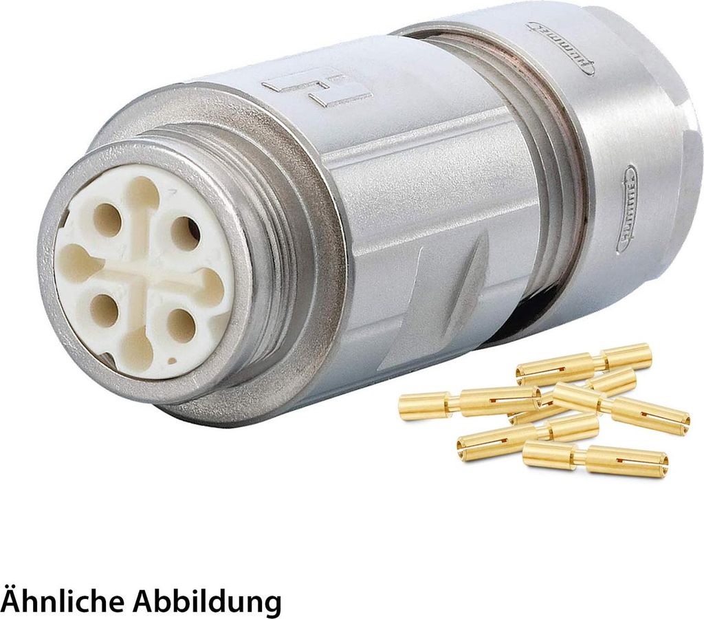 HUMMEL SET inkl. Kontakte M16 Kupplungssteckverbinder, Crimpeinsatz gerade Polzahl 3-pol., Buchse Kabelabgang gerade,