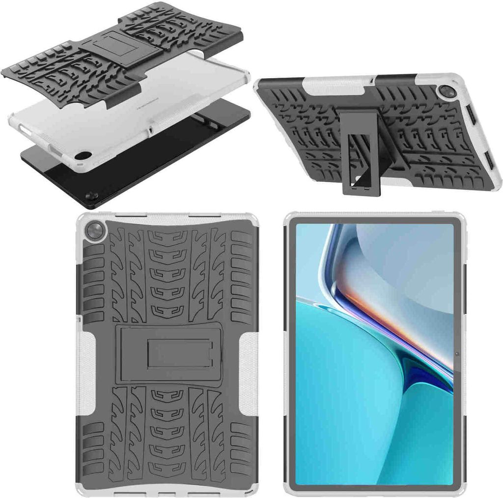 Für Oppo Realme Pad 10.4 Hybrid Weiß Tablet Tasche Etuis Hülle Cover Schutz Case