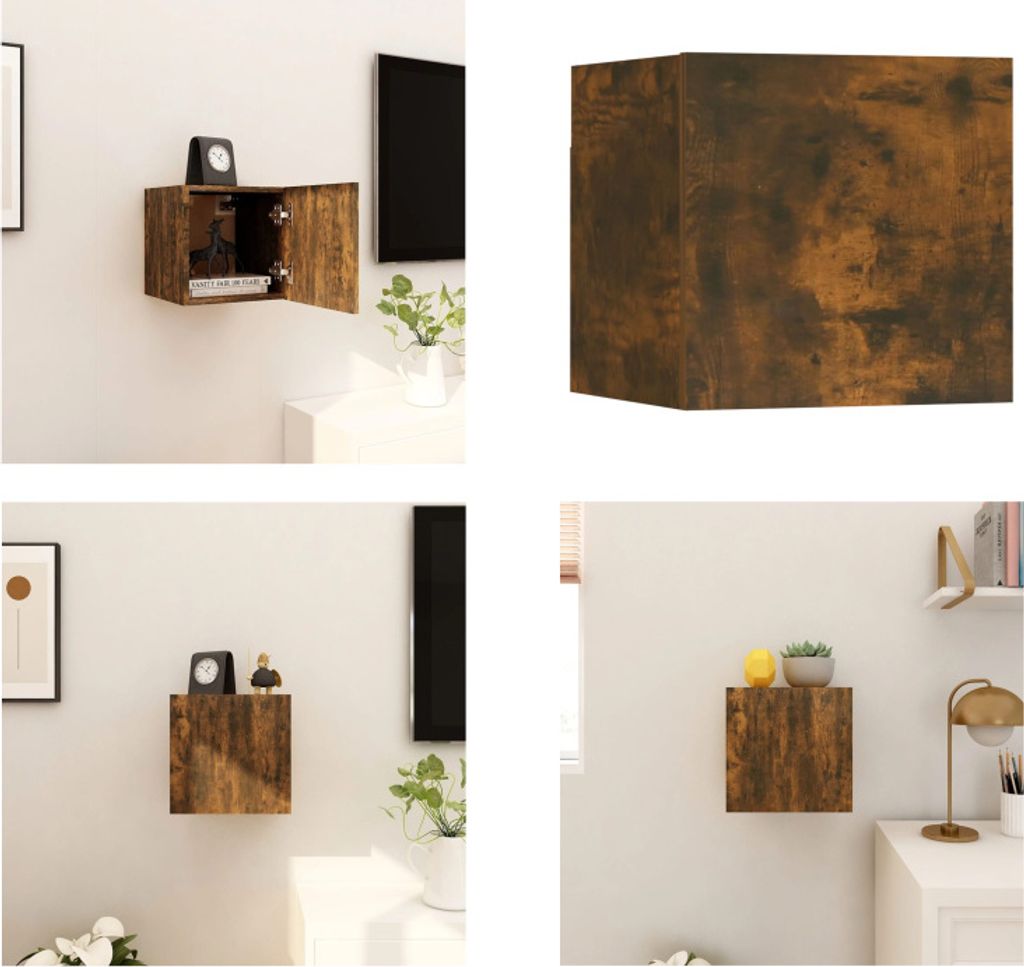 vidaXL TV Wandschrank Räuchereiche 30,5x30x30 cm - TV-Wandschrank - TV-Wandschränke - TV-Ständer - TV-Möbel