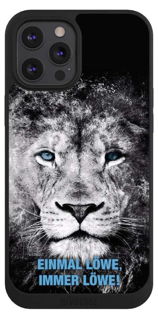 NIVOCASE Handyhülle für Apple iPhone 12 Pro Max Hülle NIVOpure Case Schwarz Löwe Offizielles Lizenzprodukt TSV 1860 München