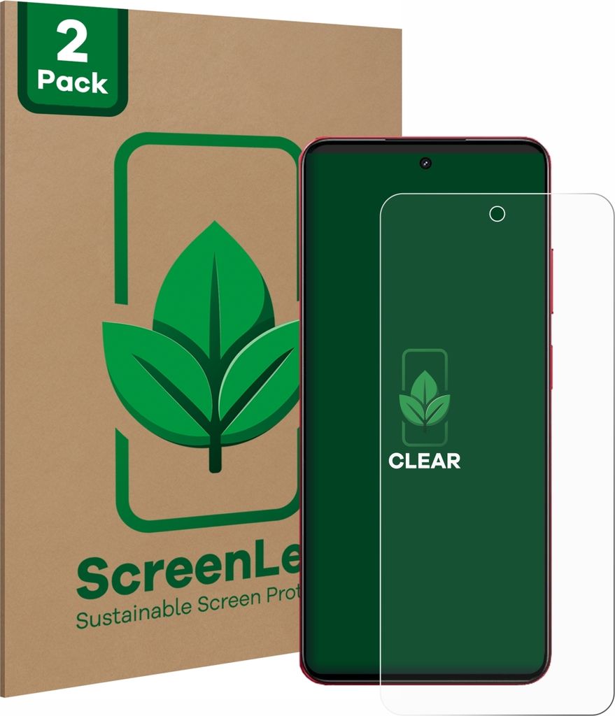 2x ScreenLeaf Schutzfolie für realme 14x nachhaltiger Displayschutz Display Schutz Folie Klar Transparent
